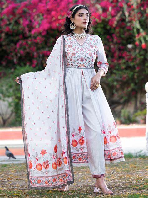 Cotton Embroidered Suit