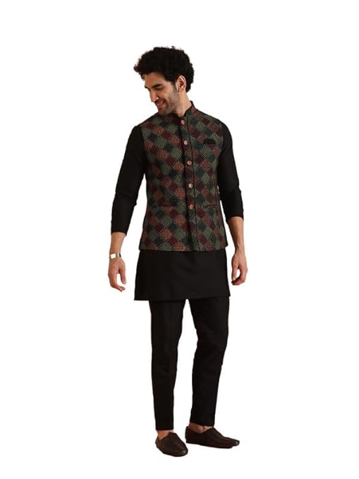 Nehru Jacket Waistcoat Kurta Set with Trousers