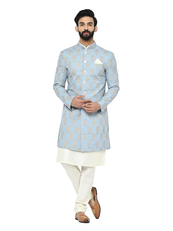 Men's Kurta Sherwani Churidar Set